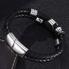 Men Multilayer Braided Leather Bracelet Charm Stainless Steel Clasp Bangles Punk Jewelry