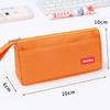 Durable Canvas Pencil Case With Large Storage Pocket Smooth Metal Zipper For School Student Stationery Storage