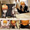 Vintage Bleach Anime Kurosaki Ichigo Pillow Case Square Pillow Bedroom Sofa Leisure Comfort Cushion Car Home Decoration