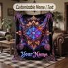 Mandala Theme Throw Blanket Custom Name Text Personalized Blanket Soft Cozy Blanket for Home Sofa Bed