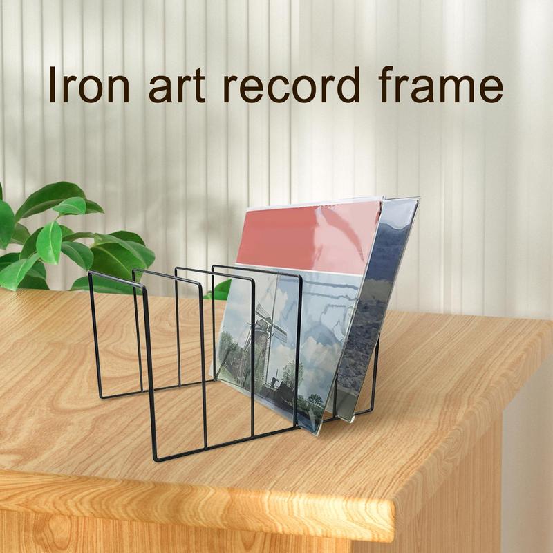 Metal Record Rack Black Iron Vinyl Record Stand File Organizer Bookshelf Newspaper Holder Bills And Mail Organizer Rack