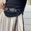 Ceinture de taille à rivets vintage œillets PU cuir ceinture de taille rétro ceinture serre-taille femme jeans