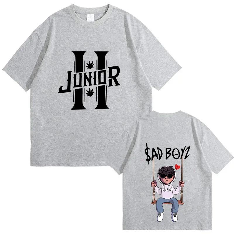 Tricouri Junior H Sad Boyz Unisex Harajuku cu Gât Rotund și Mânecă Scurtă Cadou pentru Fani Tricouri Casual pentru Bărbați Bumbac Top de Vară
