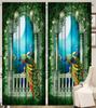 New Polyester Fabric Curtains Printing Pink Peacock Design Curtains for Living Room Bedroom Pastoral CURTAIN Home Decor Custom
