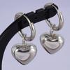 1 Paar Silberfarbene Liebesherz Schleifenknoten Charms Ohrringe Edelstahl Creolen Ohrringe Für Damen Herren Accessoires Sonnenblumen Schmuck