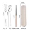 Stainless Steel Travel Cutlery Set: Fork, Spoon, Chopsticks with Portable Storage Box