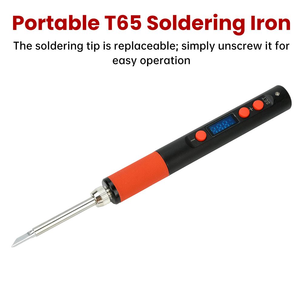 T65 Digital Electric USB Soldering Iron Kit Set Smart Adjustable Temperature Welding Repair Tool 180-500℃