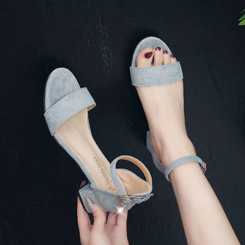 Sandals Women's Summer 2025 New Trendy Fashion Versatile Word with Fairy Style Open Toe Thick Heel Medium Heel Low Heel Sandals