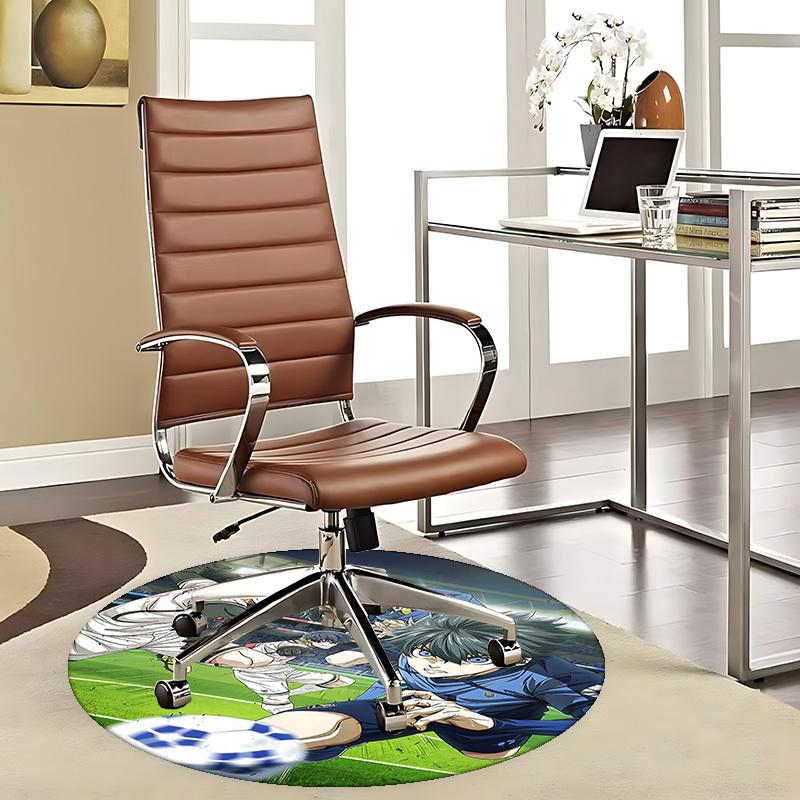 

1pc Anime Soccer Player Round Carpet - Office Chair Mat, Non-Slip Rug for Anime Fans 80cm