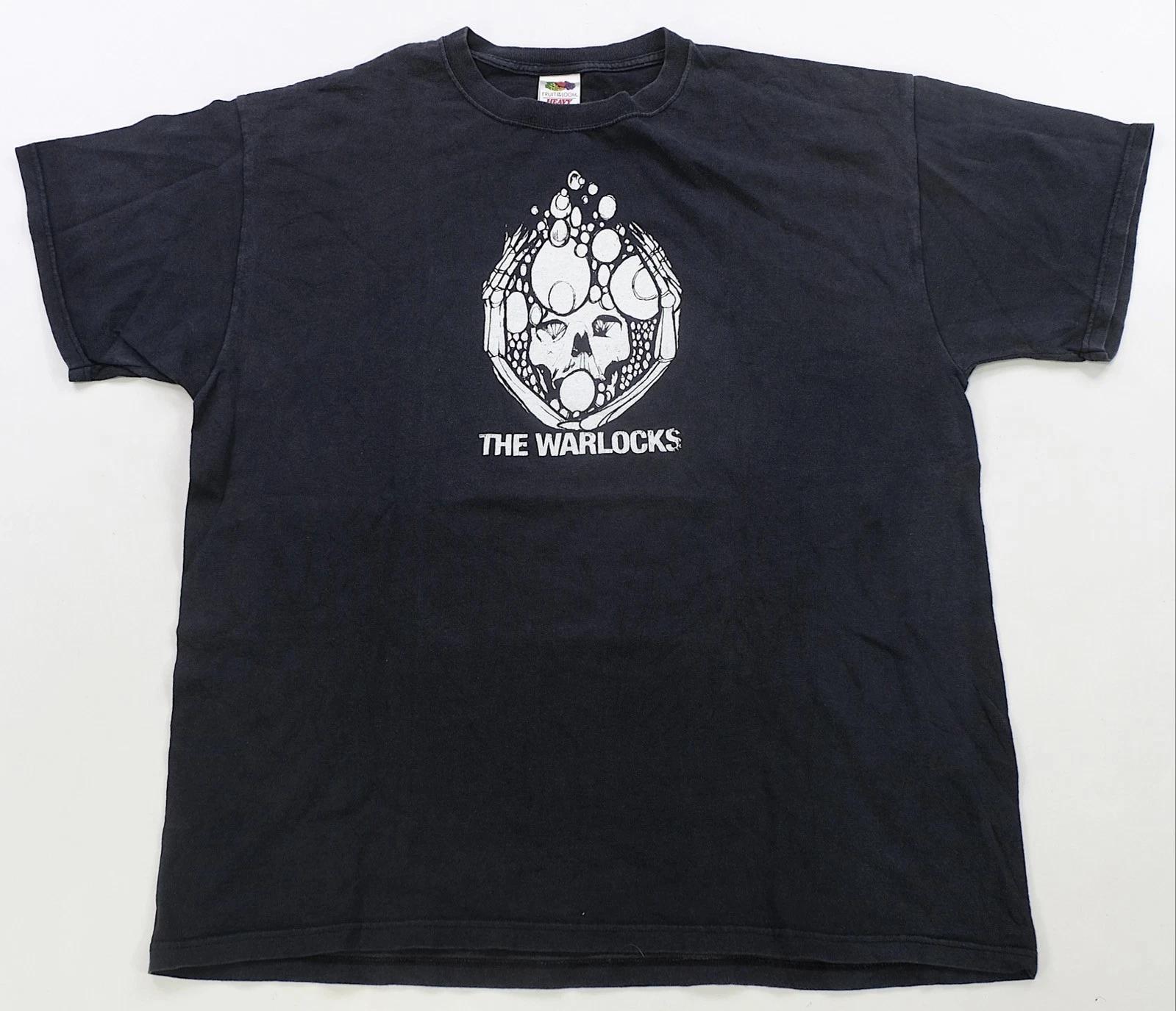 Rare VTG The Warlocks Tour Skull Graphic T Shirt Y2K 2000s Rock Band Black SZ XL 2XL