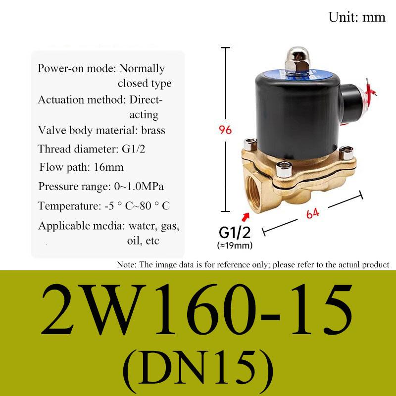 Electric Solenoid Valve 1/4" 3/8" 1/2" 3/4" 1" DN8/10/15/20/25/50 Normally Closed Pneumatic for Water Oil Air 12V 24V 110V 220V