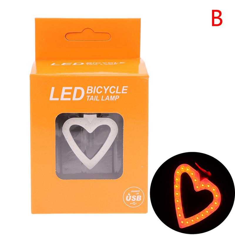 

Велосипедный задний фонарь Велосипедный фонарь в форме сердца, круглый, струящийся, в форме воды, перезаряжаемый через USB, светодиодный фонарь для велосипеда со светодиодной вспышкой