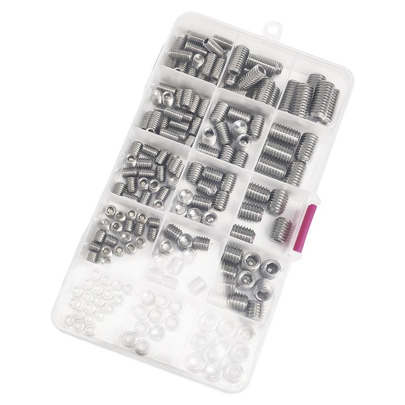 304 Stainless Steel Cup Point Set Screws Kit, Hex Socket Allen Key Grub Screws Assortment , M3 M4 M5 M6 M8 M10 Sizes, DIN 916