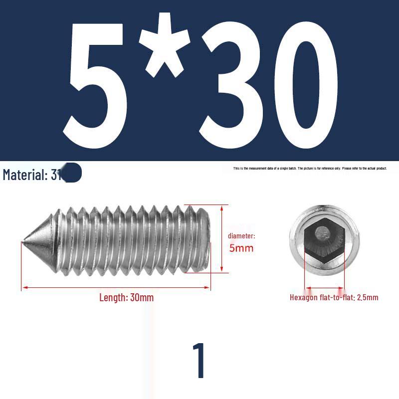 12.9 Edelstahl 304 Innensechskant Kegelspitze Gewindestift M2/M3