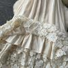 Moda femei broderie flori dantela scobire rochie de vară ocazional fără mâneci largi de vacanță rochii de plajă