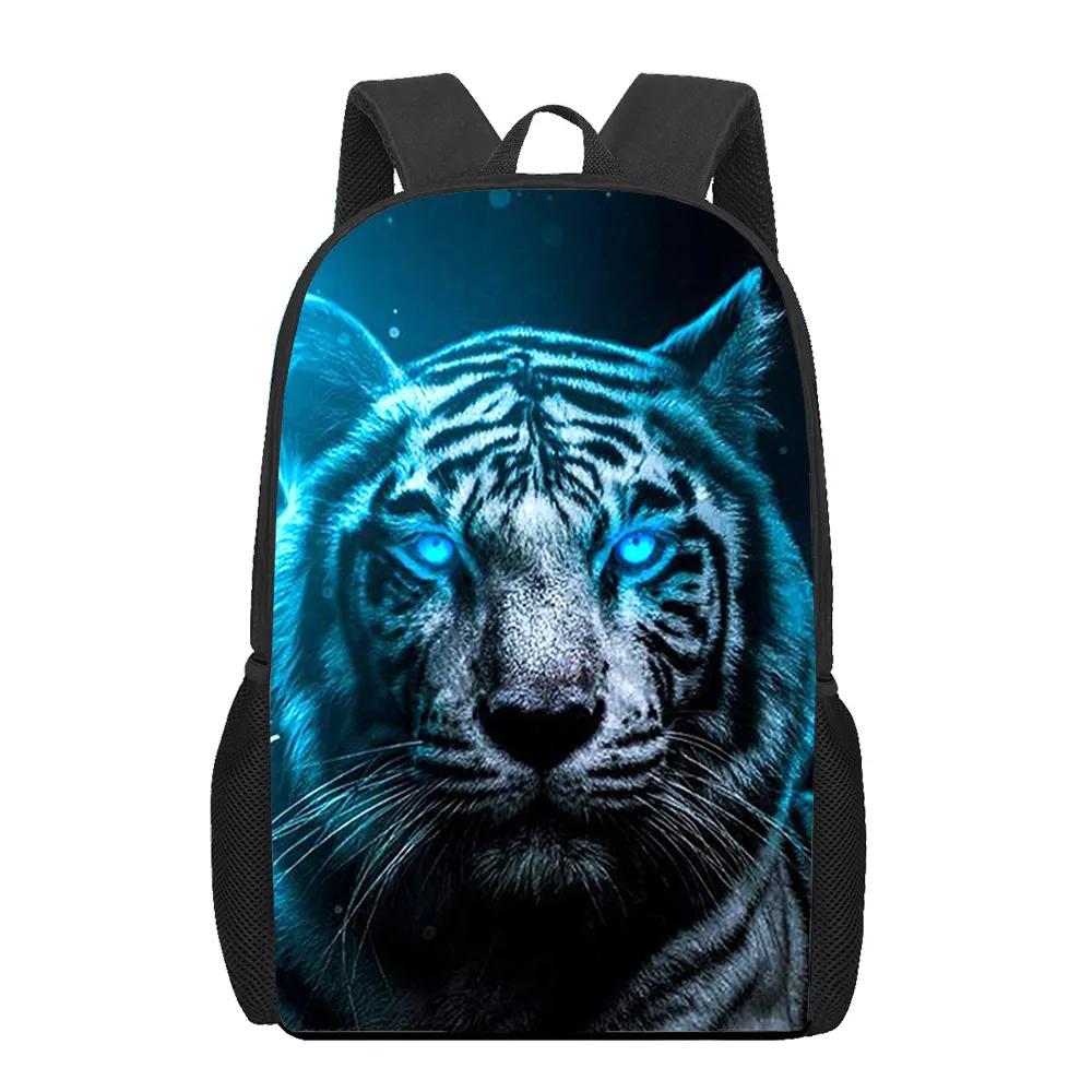 Creative Fiercely Tiger Pattern Backpacks for Girls Boys Children Students Book Bag Teenager Shoulder Rucksack Travel Backpack