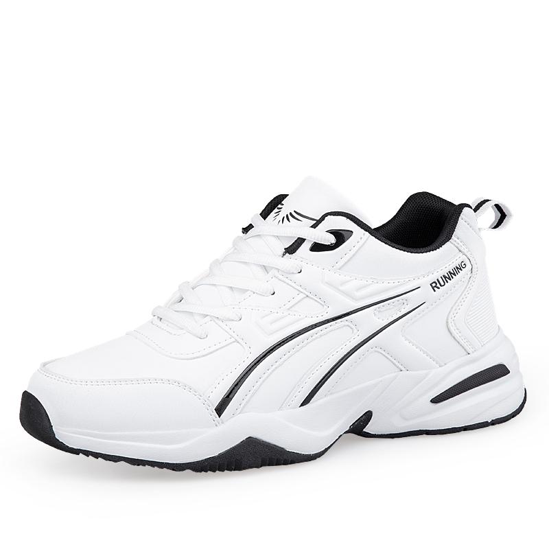 Мужские кроссовки для бега большого размера из искусственной кожи дышащие кроссовки для походов модная повседневная обувь для мужчин 39 белый 3327₽