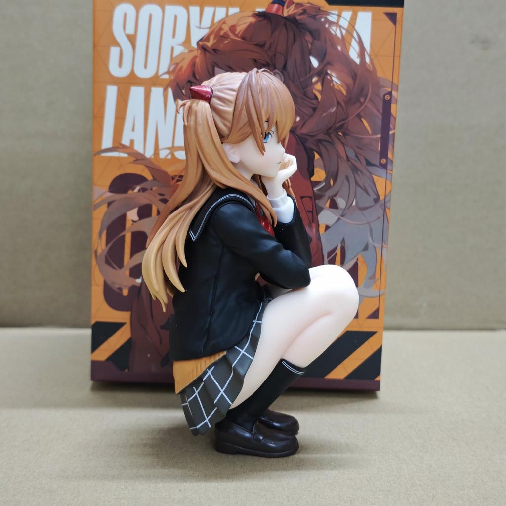 Box Anime NEON GENESIS EVANGELION EVA Asuka Langley Soryu School Uniform Style Figures PVC Model Toys Doll Ornament Collected