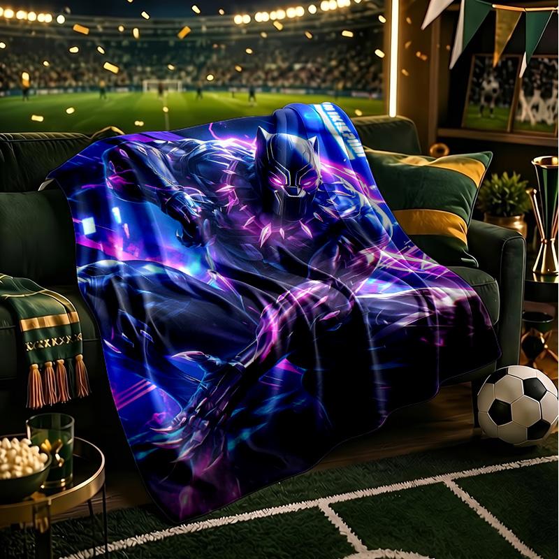 Panther In Action Throws Blanket Flannel Blankets Plush for Couch Bed Gifts for Men Women Travel picnic blanket Christmas fan gifts