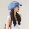 Cotton Newsboy Flat Cap Big Head Octagonal Hat Vintage Beret Hat