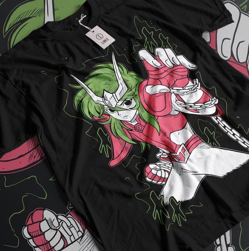 Shun T-shirt Saint Seiya knights Of the Zodiac Hyoga Ikki Anime Shirt All Size Unisex T-Shirt XL