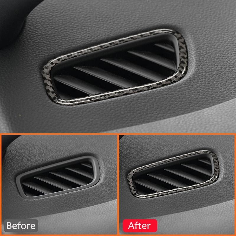 For Porsche Macan 2015-2018 Carbon Fiber Car Trument Panel Left Right Air Outlet Vent Trim Frame Interior Decoration Sticker