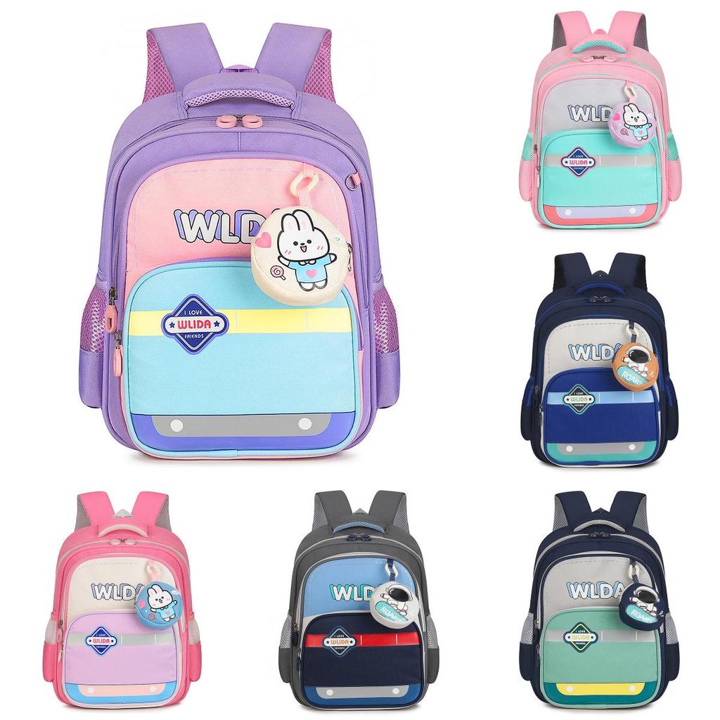 Preschool Girl Boys Lightweight Cartoon Print School Bag With Air Cushion Straps For Young Children