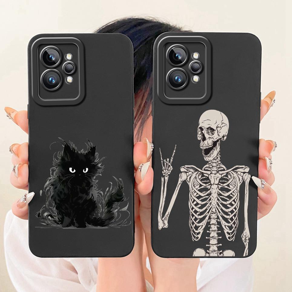 Phone Case For Realme GT2 Pro GT 2 Pro RMX3300 Casing Cartoon Dragon Funny Cat Pattern Back Cover Shockproof Silicone Cases