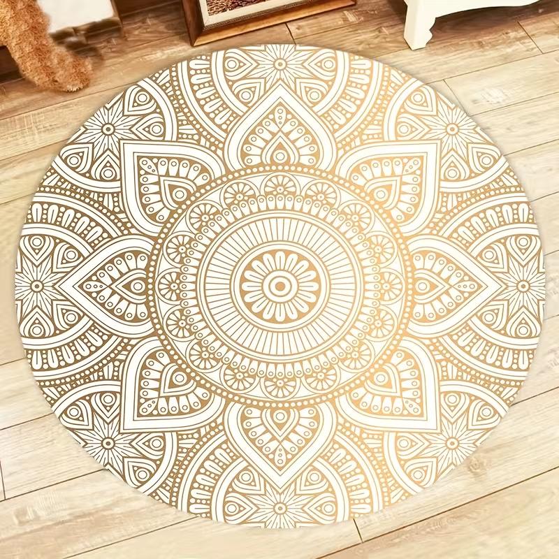 Boho Ethnic Style Eye Print Round Rug Soft Non Slip Carpet Modern Home Decoration Mat for Living Room Bedroom