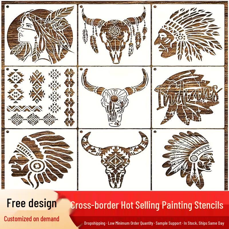 African Tribal Pattern Stencil Ruler for Painting