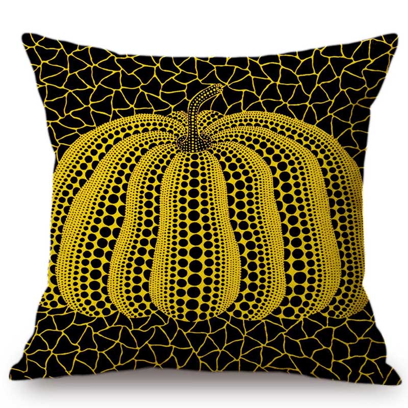 

Современный горошек Art Yayoi Kusama Dot Тыква Абстрактное видение с треснутым узором Домашний декор Диван Наволочка Льняная наволочка 450mm*450mm