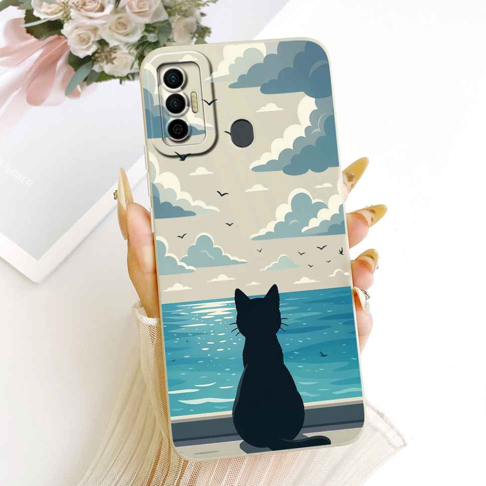 Cover For Tecno Spark 7 2021 Cute Rabbit Casing KF6 KF6j Soft Silicone Casing For Tecno Spark 7 Spark7 Back Cover Coque
