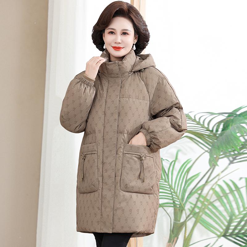 

Жіноча куртка з натурального пуху: Національний стандарт 90% білий качиний пух, новий стиль, потовщений для тепла, ідеально підходить для жінок середнього та похилого віку. XL (95-115 lbs)