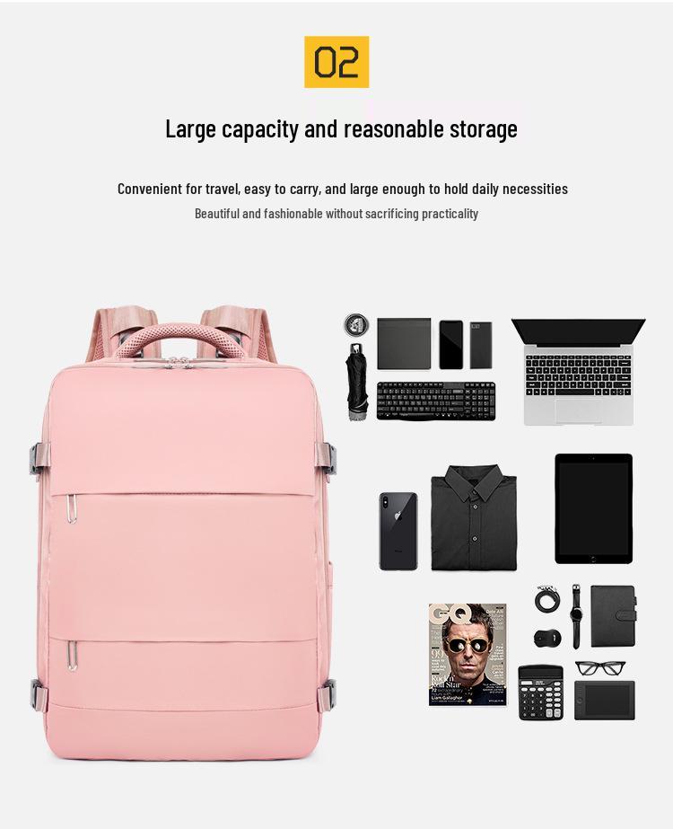 Women's Lightweight Large-Capacity Business Backpack with Shoe Compartment for Travel, Hiking, and Laptop