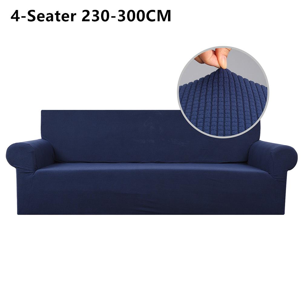 Dehnbarer Jacquard Sofabezug 1 2 3 4 Sitzer Couchbezug für Wohnzimmer Marineblau Sofaschutzbezug für Haustier Kinder Möbel Schutz