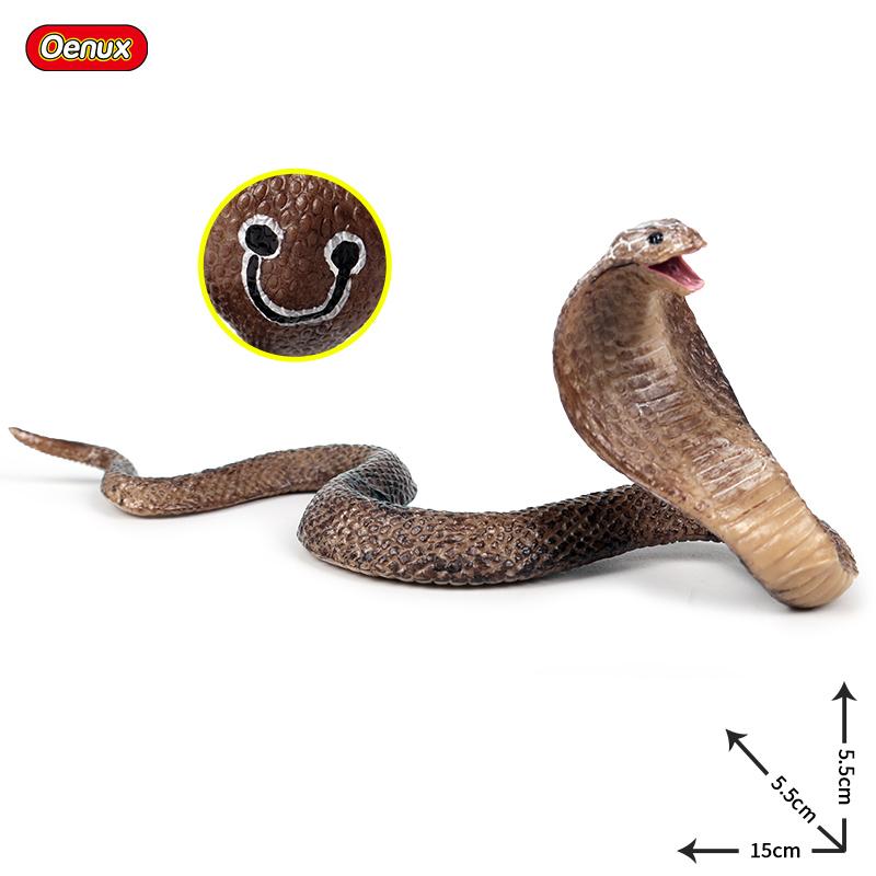 Oenux Simulation Forest Savage Snakes Animals Model Wild Cobra Rattlesnake Python Action Figures Party Favor Decor Kids Toy Gift