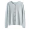 Elegant 100% Cashmere Round Neck Long Sleeve Outerwear