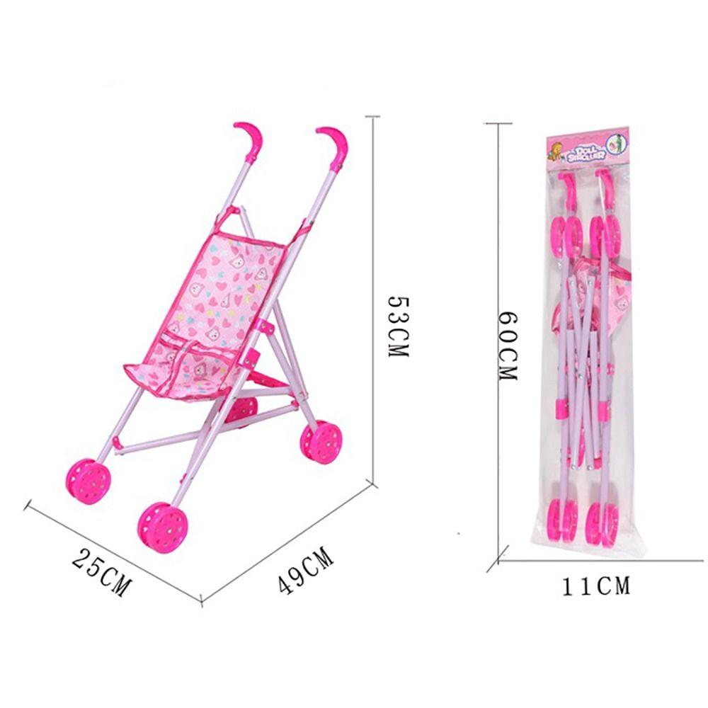 Foldable Dolls Pram Multicolor Doll Handcart Creative Baby Walker  For Boys Girls