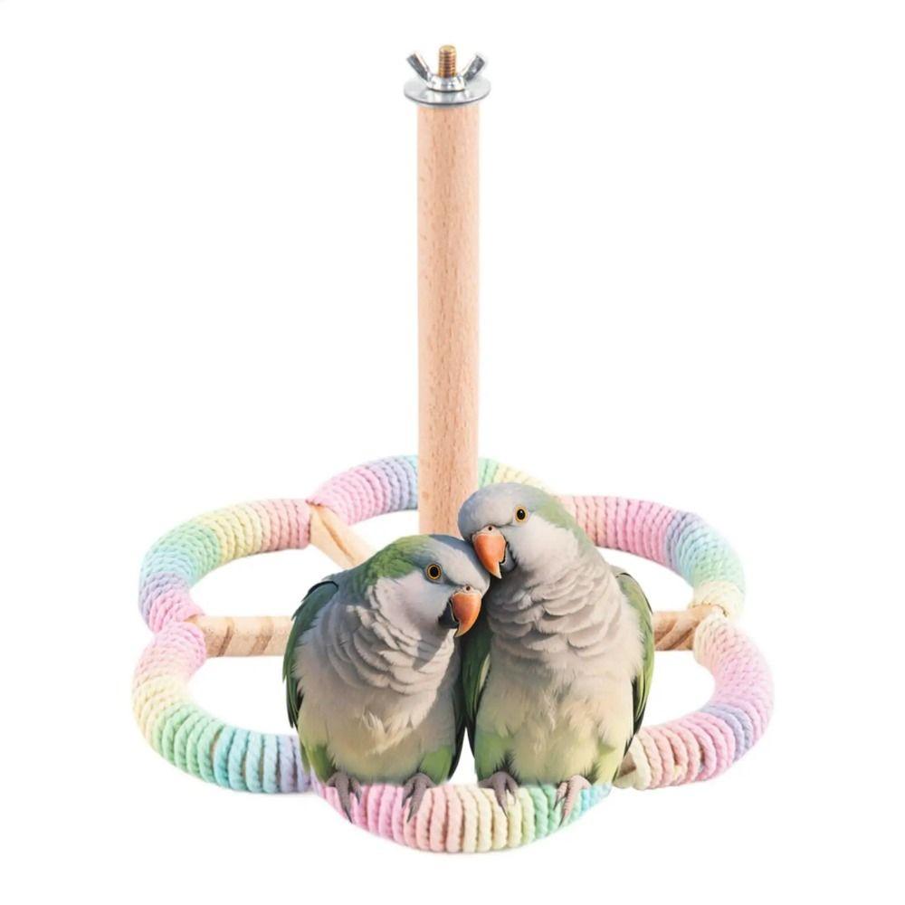 Abnehmbarer drehbarer Tischvogelständer Massivholz Vögel Schleifstange Halter Vogelkäfig Zubehör