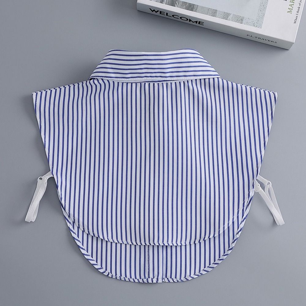 Detachable Fake Collar Stripes Lapel Half Shirt New Shawl Wrap  Women Girls