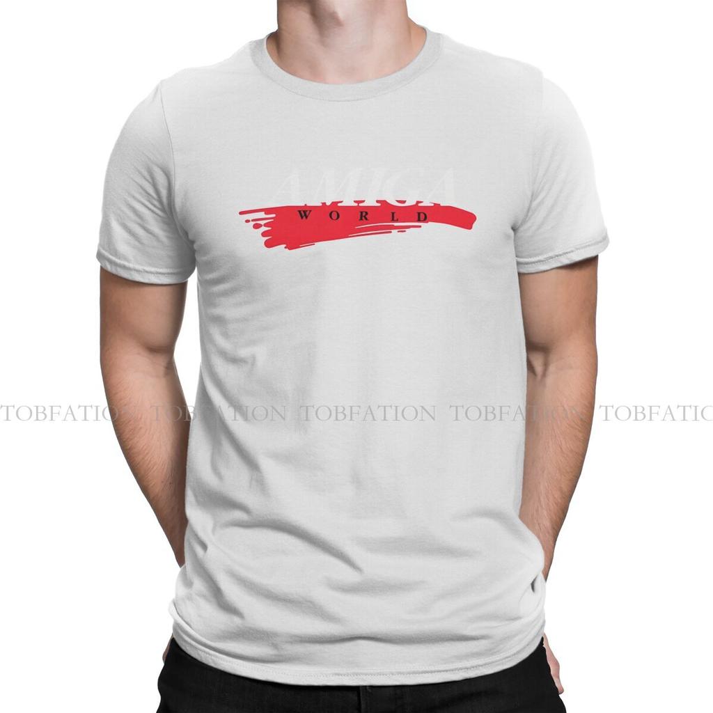 ZX Commodore Amiga 500 Amiga WORLD Logo Tshirt Homme Mens Clothing Blusas Cotton T Shirt For Men