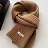 100% Australian Merino Wool Scarf - New Style Solid Color, Unisex Winter Warm Knitted Neck Warmer