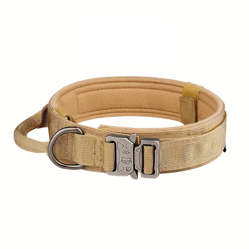 Tactical Dog Collar With Handle Adjustable Military Nylon Collar Comfortable & Durable Heavy Duty For Medium And Large Dogs