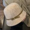 Elegant Women's Formal hat Pure Color Basin Hat Retro Wool Fisherman Hat  Girl