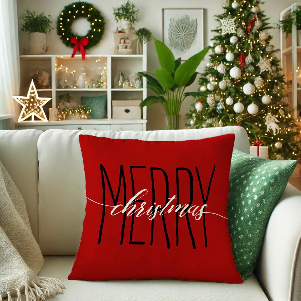 1pcs Classic Santa Claus Series Cushion Pillow Cover Fashion Christmas Theme Snowman Pattern Pillowcase For Home Sofa Decoration