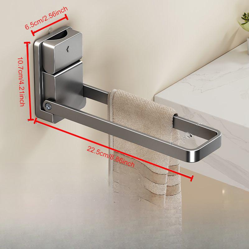 Foldable Towel Rack with a Suction Cup Bathroom Towel Holder No-Drill Towel Rack Towel Bar Self-Adhesive Bathroom Towel Rail