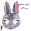 Sugarello Rabbit Masks, Animal Masks, Cosplay, Halloween, Party Headgear, Set of 2 (Gray)