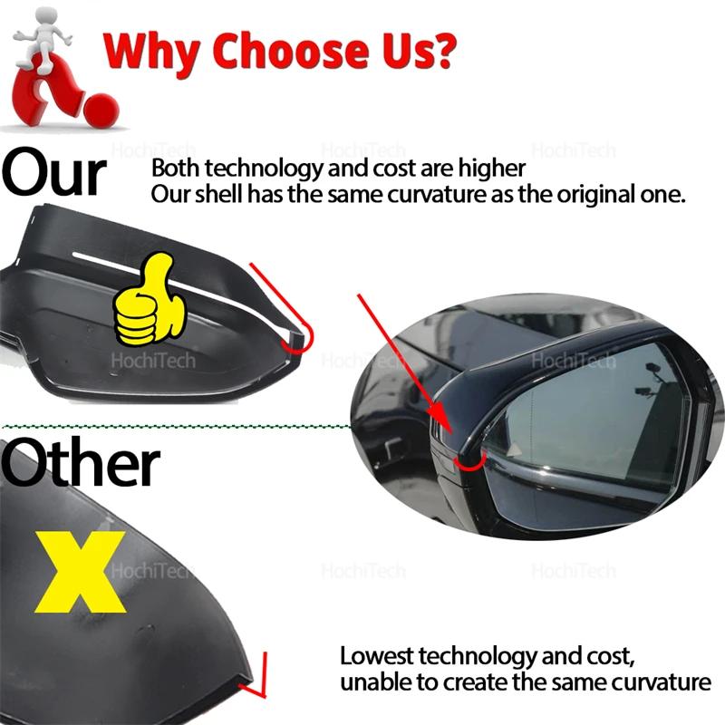 For BMW 5 7 Series I5 I7 G60 G61 G70 2025-2026 Mirror Cap Sticker Bright Black Rearview Mirror Cover Wing Side Rear View  LHD