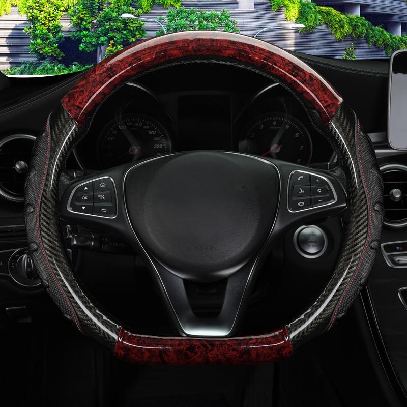 Auto Lenkrad Abdeckung D Form Mahagoni Holzmaserung Für Golf 6 7 Polo Passat Tiguan 2016 2017 2018 Für kia Sportage Optima