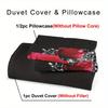 Floral Theme Down Comforter Set - 2/3Pcs Soft Comfortable Breathable Rose Pattern Printed Bedding Set Rose Duvet Cover Set